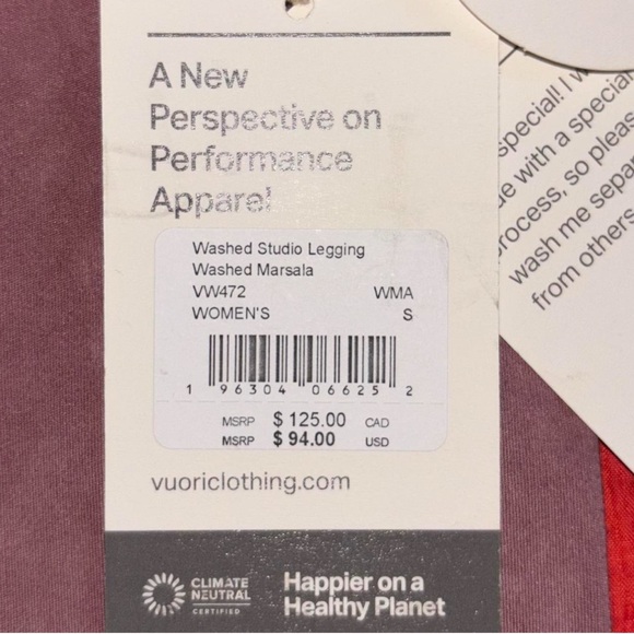 Vuori Washed Studio Legging Women’s Sz XS/S NWT Activewear Yoga Moisture Wicking - Picture 9 of 11